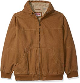 Levi's Men's Big Cotton Canvas Workwear Hoody Bomber with Full Sherpa Lining