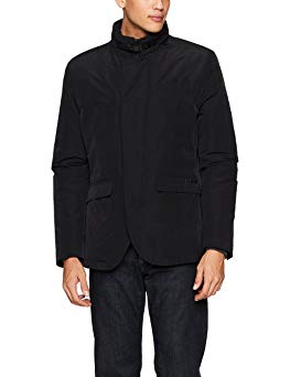 William Rast Men's Waxed Blazer Jacket with Bib Insert