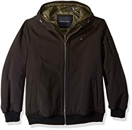 Tommy Hilfiger Men’s Big Soft Shell Fashion Bomber With Contrast Bib and Hood Review