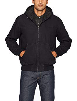 Levi's Men's Cotton Canvas Sherpa Lined Hoody Bomber Jacket