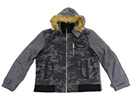 INC International Concepts Gray Camo Hooded Jacket, Size XLarge