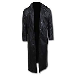 Spiral Mens - Wolf Chi - Gothic Trench Coat PU-Leather with Full Zip
