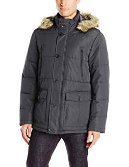 Buffalo by David Bitton Men's Polyester Zip-Front Parka with Hood