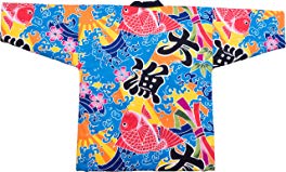Cotton Jacket Design of Samurai or Sea Bream Made in Japan Mens Size