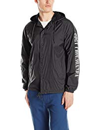 Obey Men's New Times Propaganda Hooded Coaches Jacket